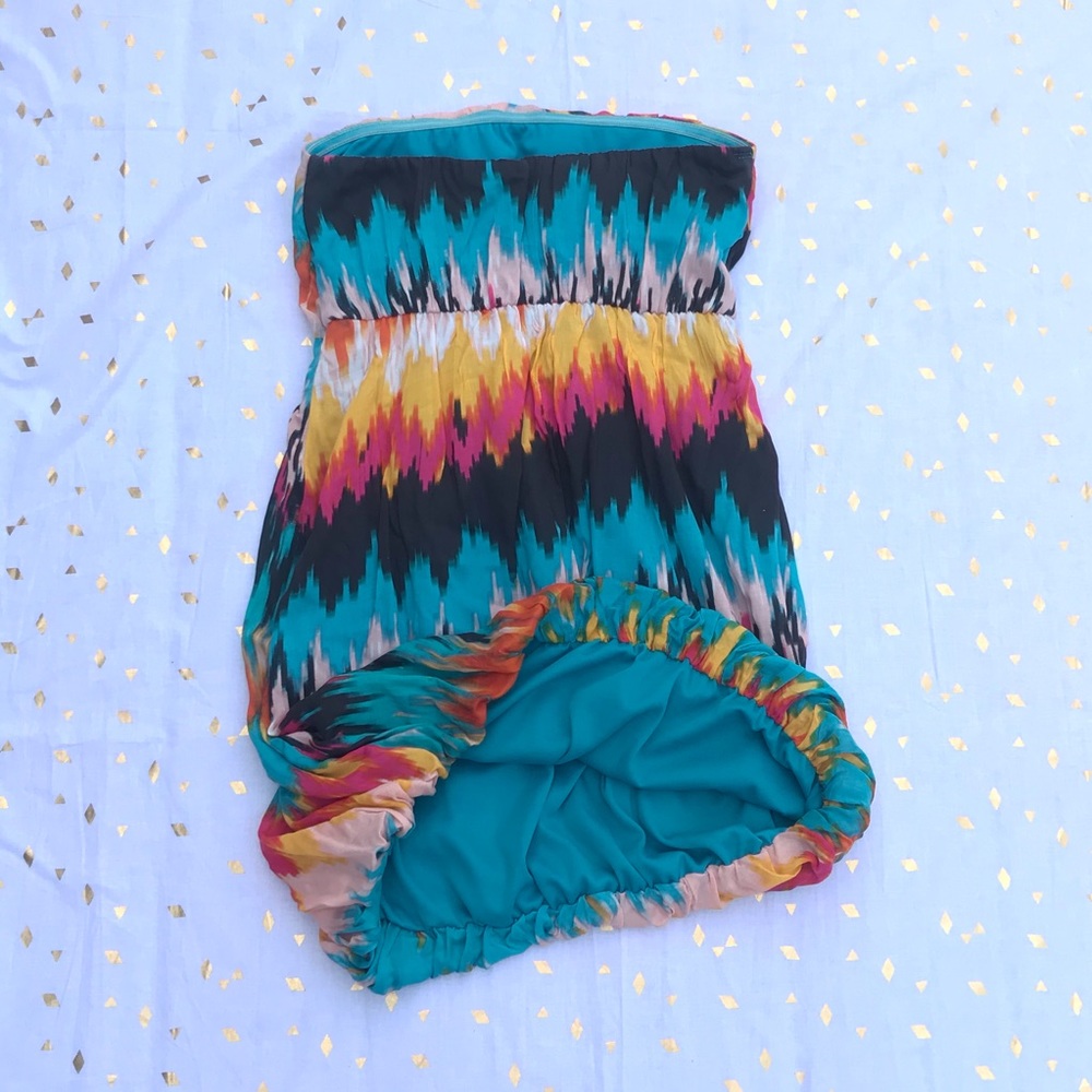 Charlotte Russe Tie Dye Strapless Dress S - Picture 6 of 12